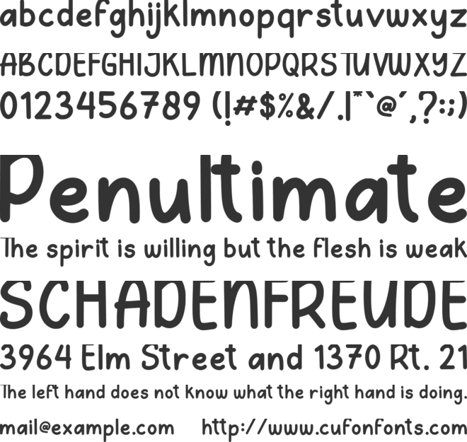 School Backpack font preview