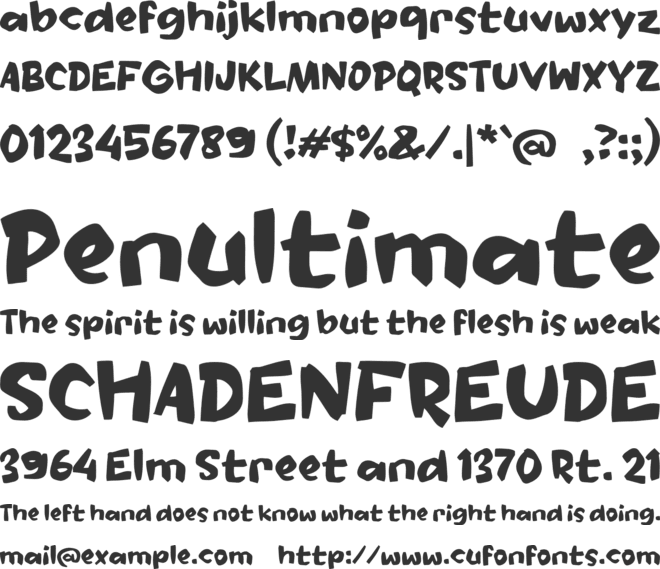 n Nah font preview