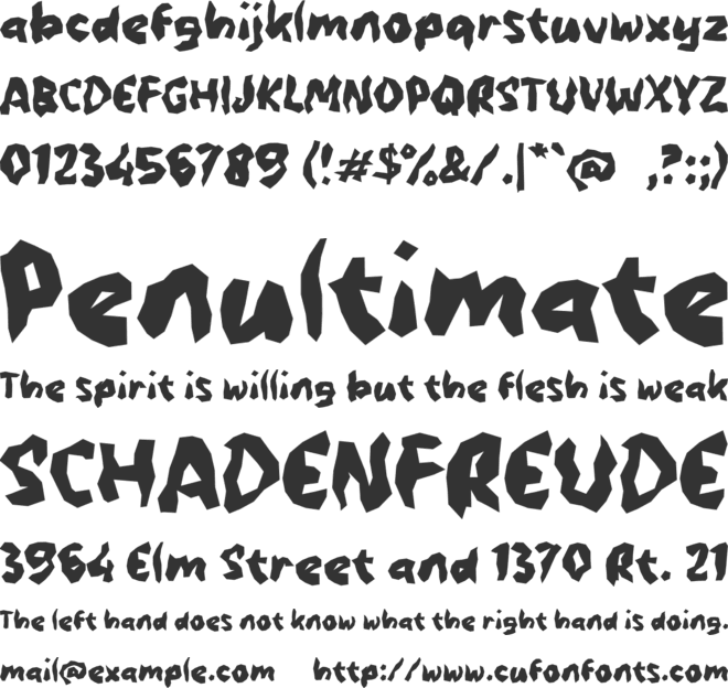 n Narock font preview