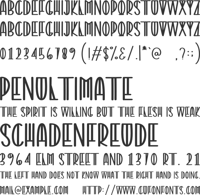 Dated font preview