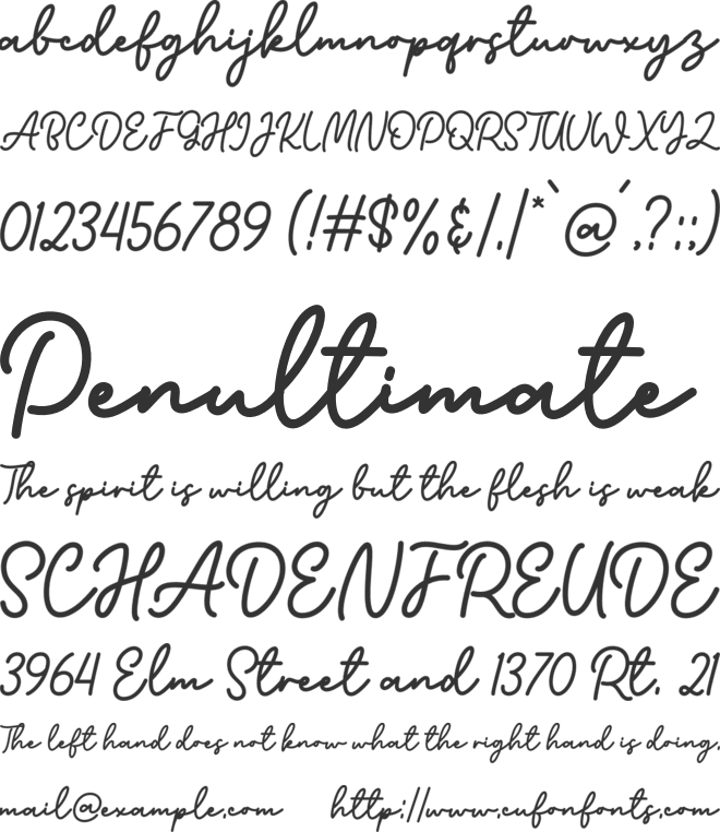 Garden House Signature font preview