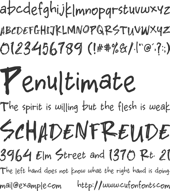 Scripble font preview