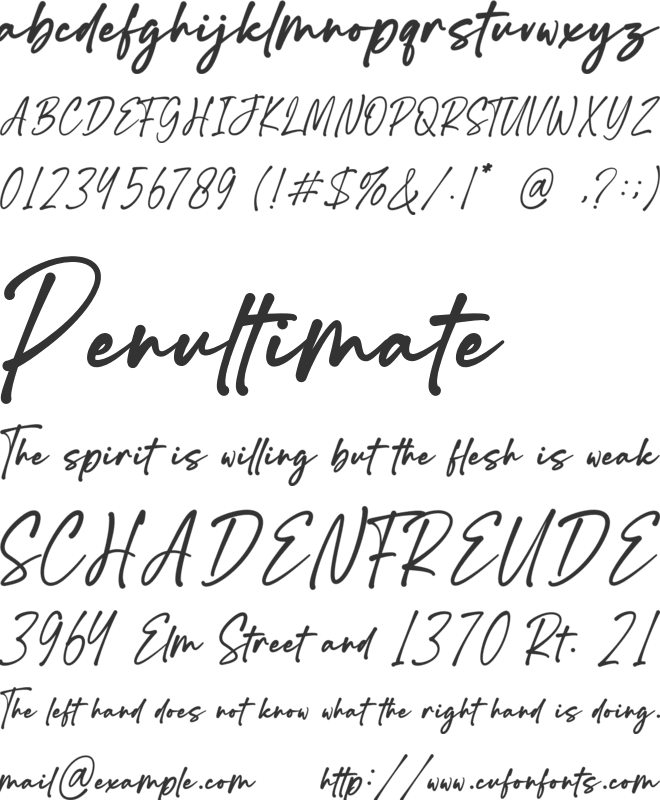 Homeyard font preview