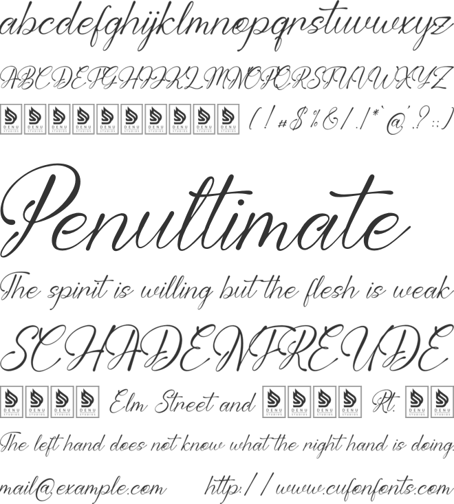 Eldiyamor font preview