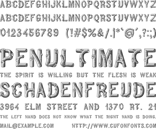 WoodWorks font preview