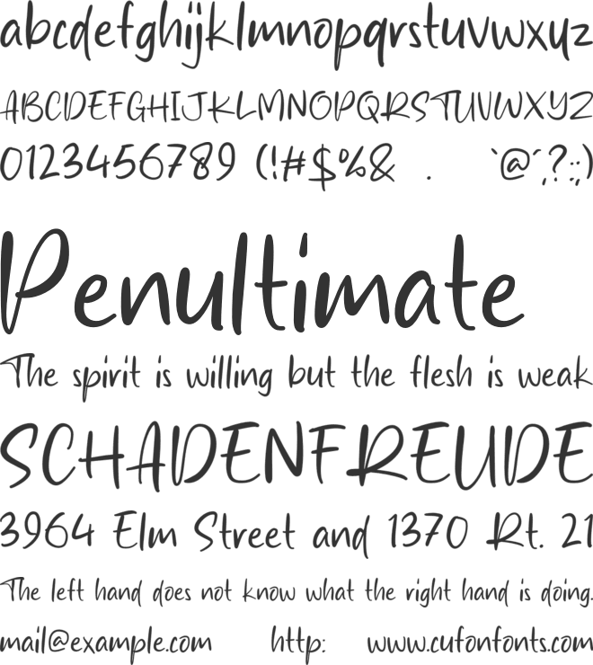 Andria Signature font preview