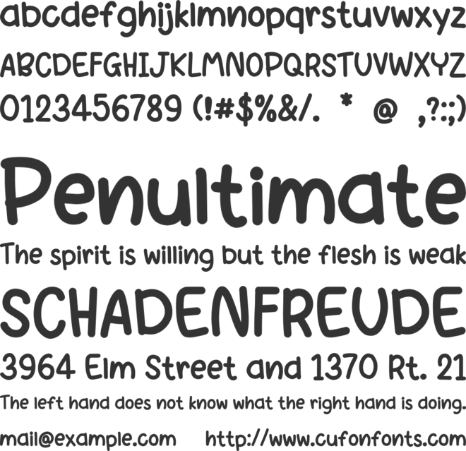 Mini doggy font preview