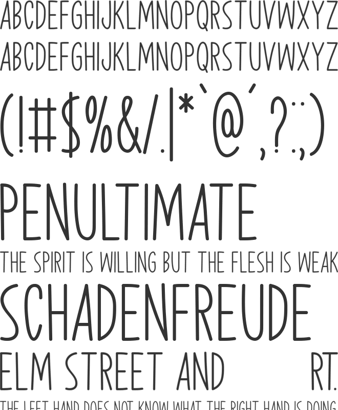 Panda Couple font preview