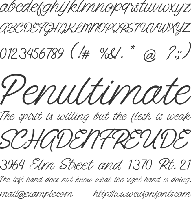 Rosellia Simone font preview