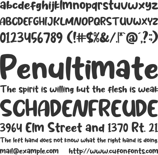 Pochita font preview