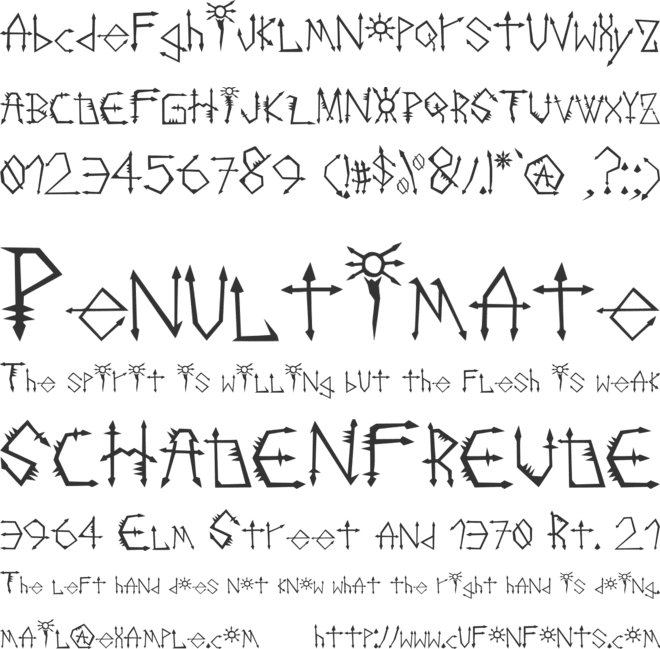 xyloxSpikey font preview