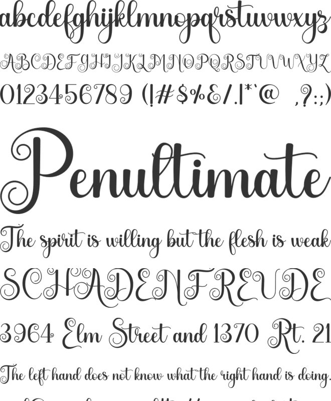 Aliyah Script font preview