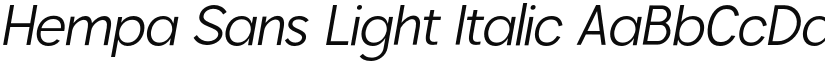 Hempa Sans Light Italic font