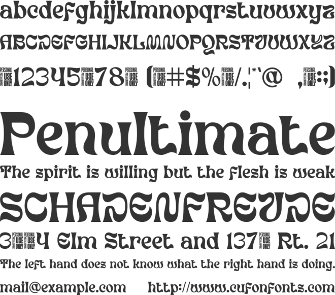 Sunday Vacay Personal Use Only font preview