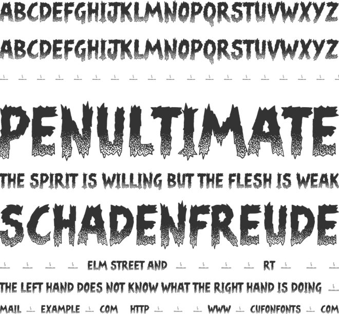 Night of the Zombies font preview