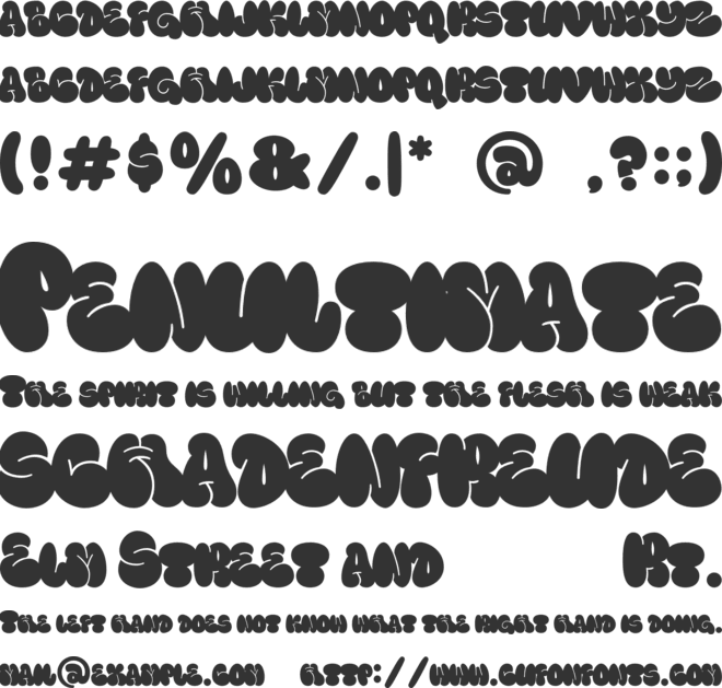 Fanky Bubble font preview