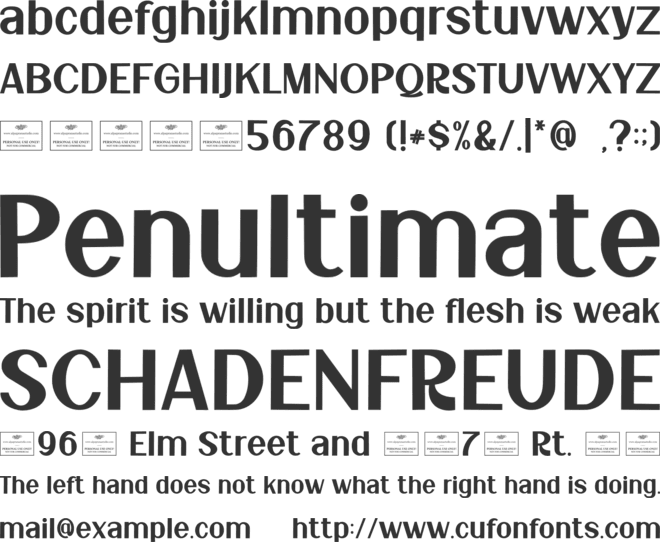 Quench Free font preview