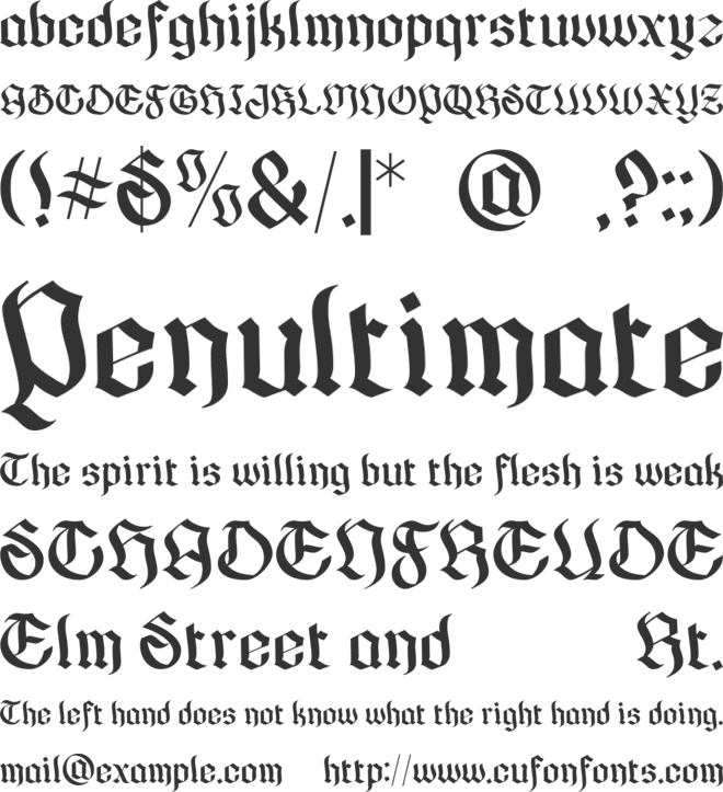 Gofarda Gothic font preview