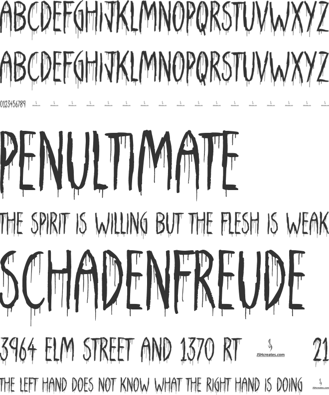 Death Shark font preview