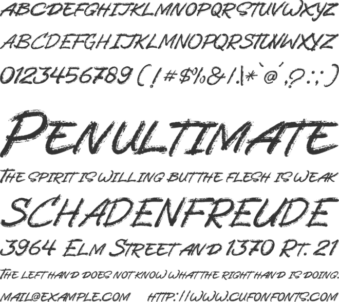 Scaratick All Caps FreePersonal font preview