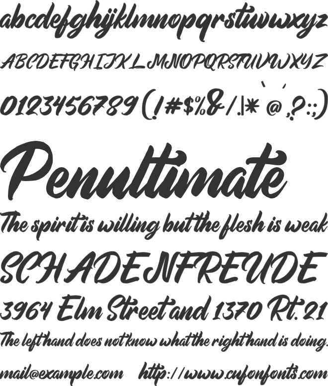 Aimchestar Personal Use font preview