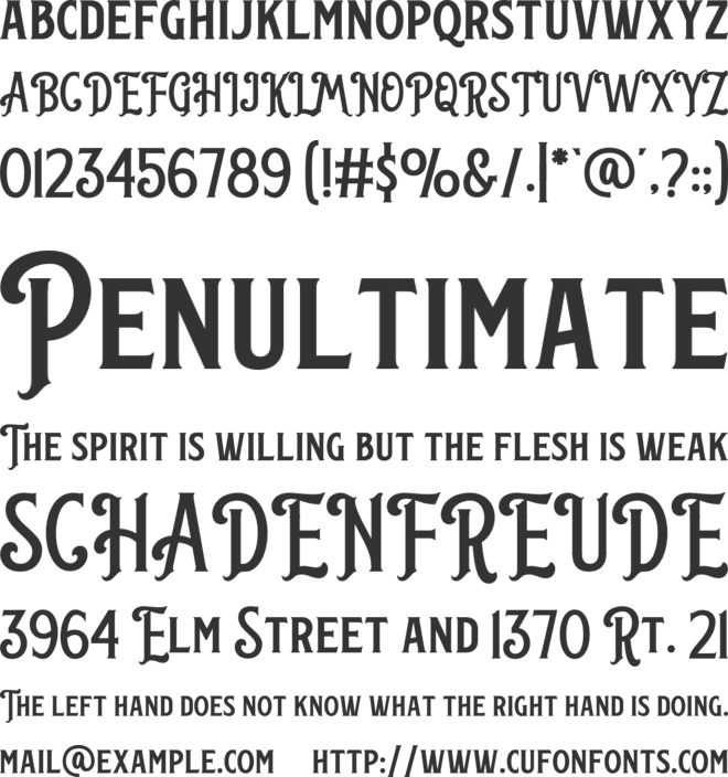 Moisford Free font preview