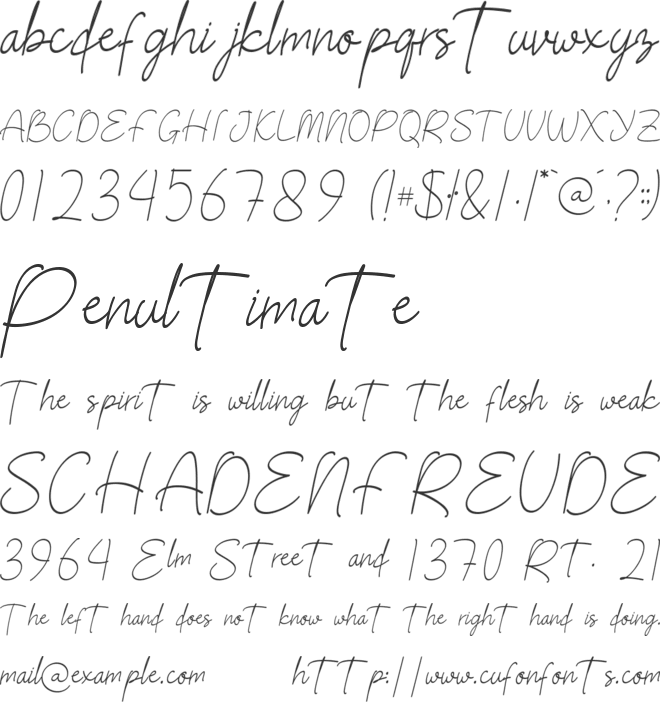 Hands of Raya font preview