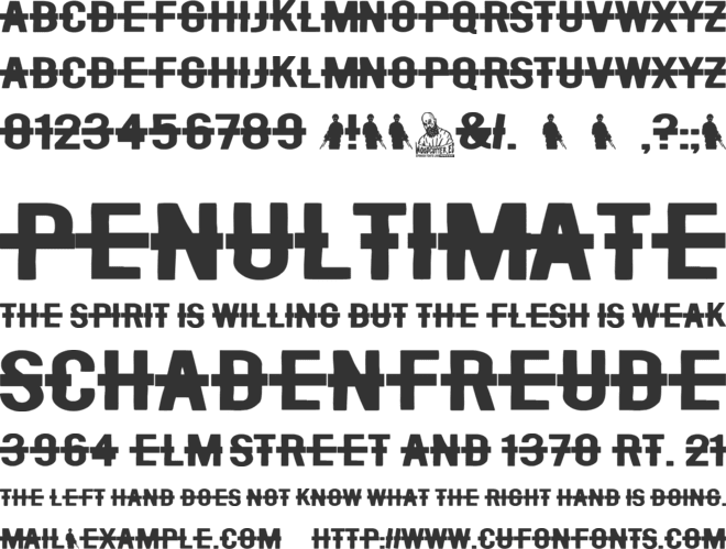 The Protection Army font preview