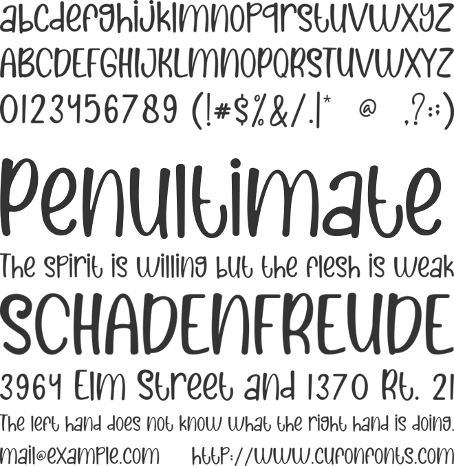 Kids Gefun font preview