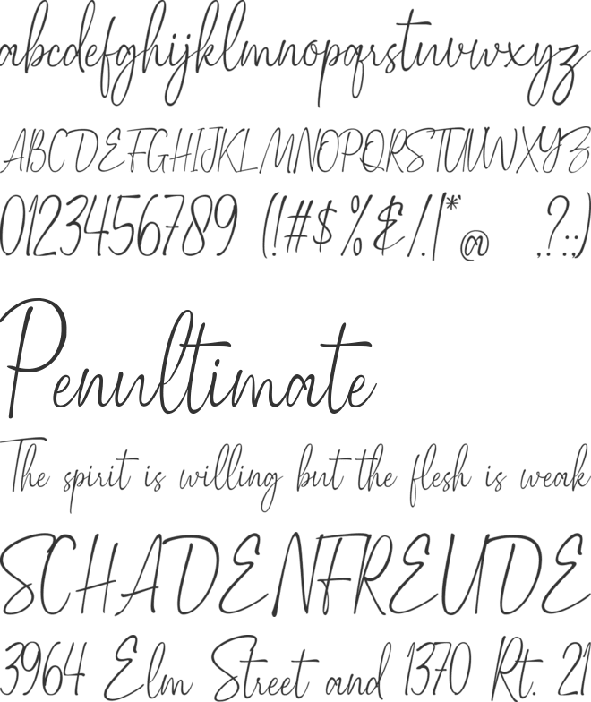 Muliany font preview