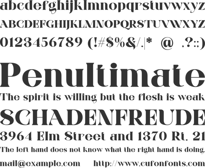 Frenia font preview