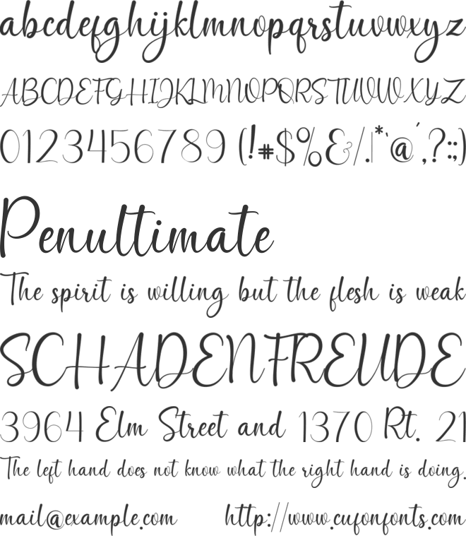 South Mongolia font preview