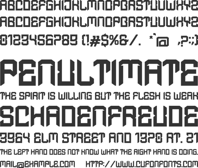 Xultrans font preview