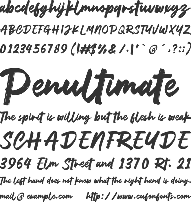 Reaching Montreal font preview