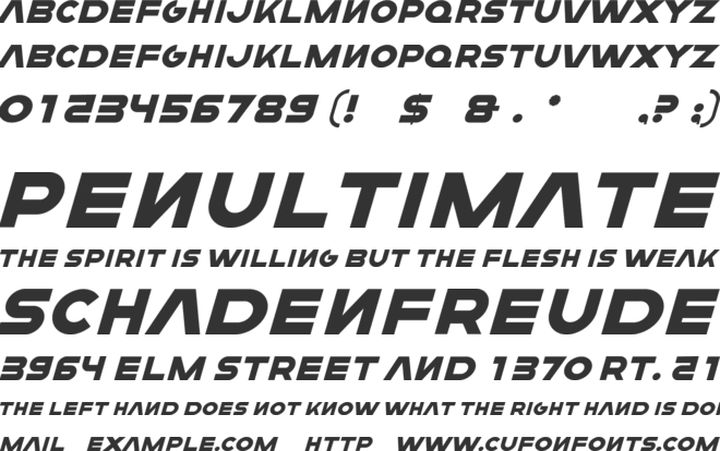 FEAR Logo italic font preview