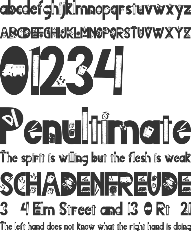 Friendly School font preview