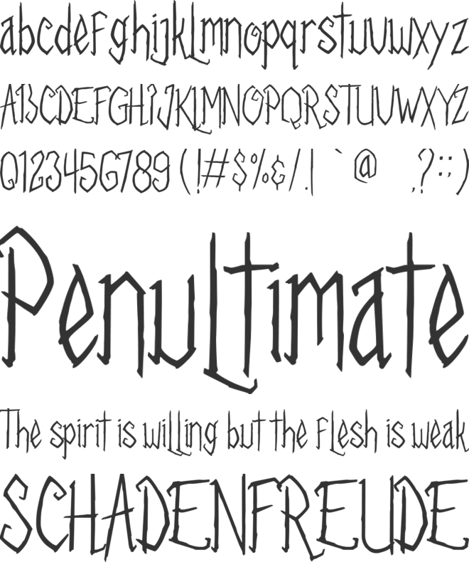 Silent Night font preview