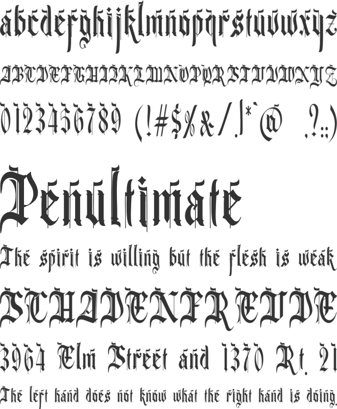 Fouraimez font preview