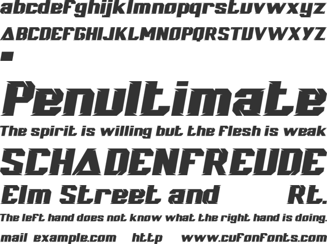 Black rumble font preview