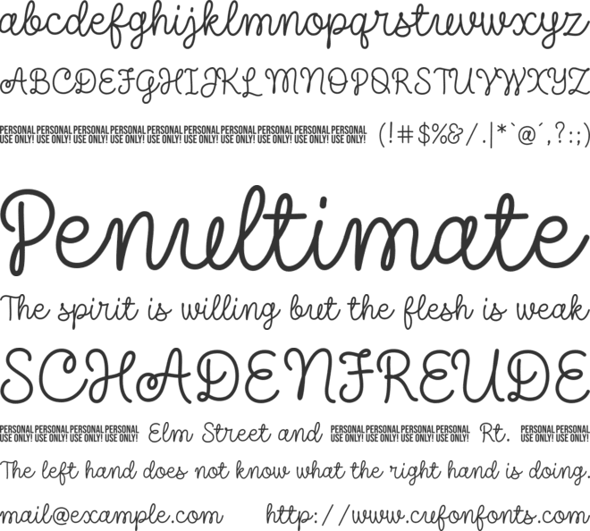 Adorable Notebook font preview