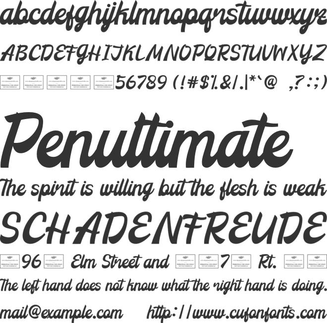 Grandeur Free font preview