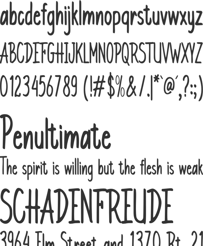 Handskip Clear font preview