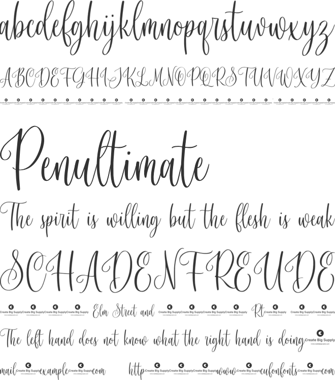 Shianty font preview