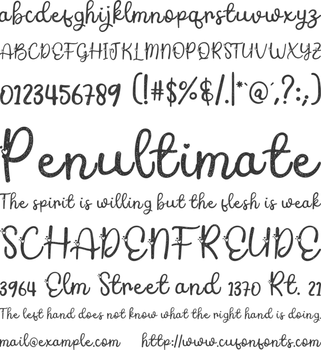 Valentie font preview