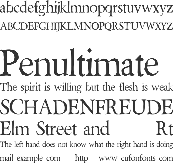 Kcora font preview