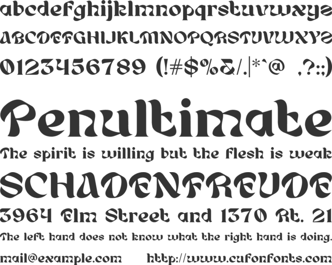 TUSHIN SUNN font preview