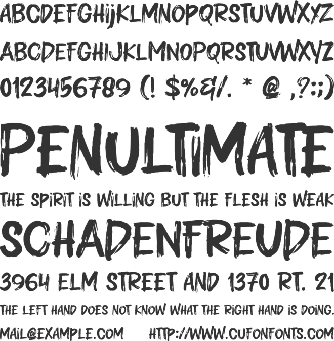 Empety House font preview