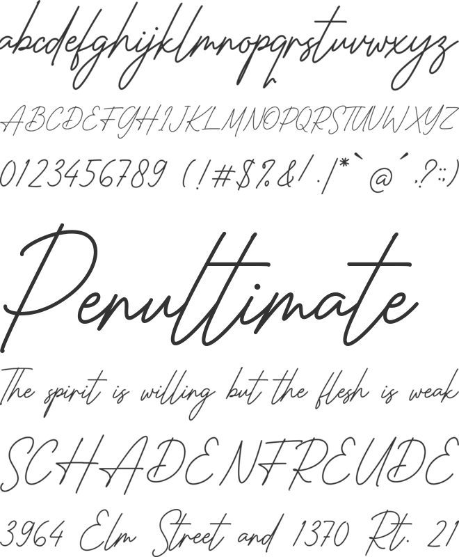 Chemistry font preview