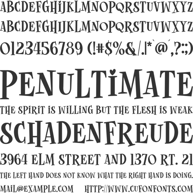 Spooky Midnight font preview