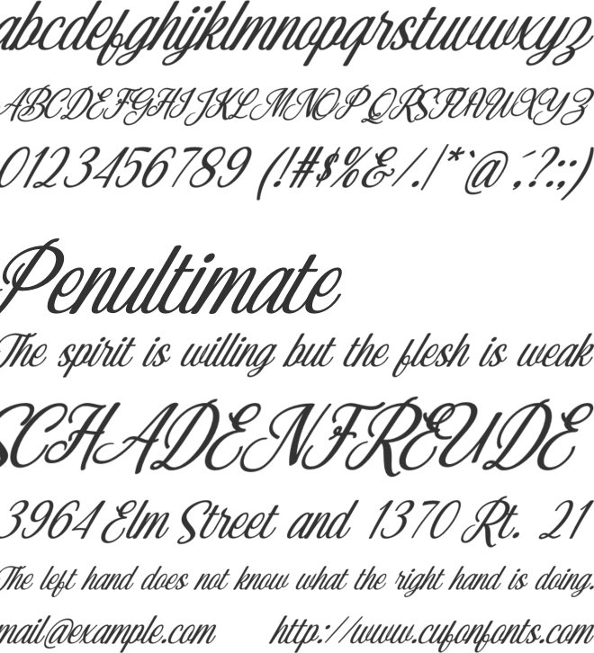 Harmony Adore font preview